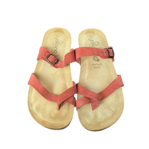 Yokono Leather Red/Orange Sandals Womens US size 8 - Picture 1 of 7